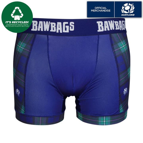 Scottish Bawbags Cool De Sacs Scotland Rugby Team Tartan Technical Boxer Shorts