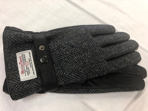 Harris Tweed/Leather Scottish  Mens Gloves