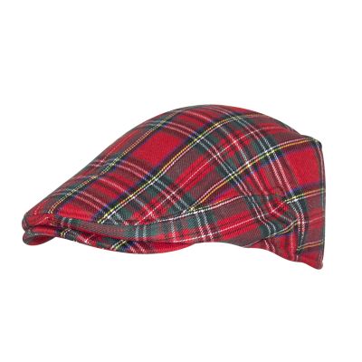 Padded Red Tartan Cap